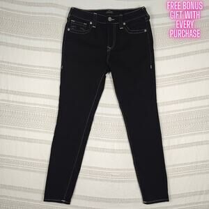 True Religion Jennie Curvy Black Mid Rise Skinny Jeans Size 30 NEW